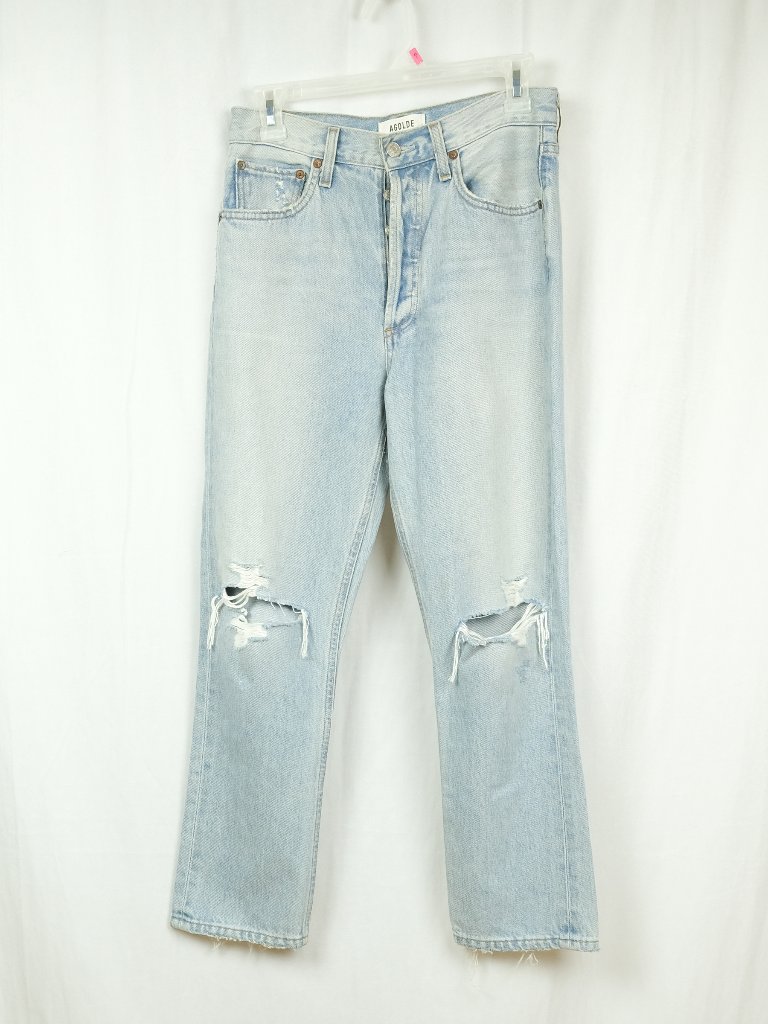 Agolde 90's Jean Threadbare Distressed Denim Light Wash Size 26